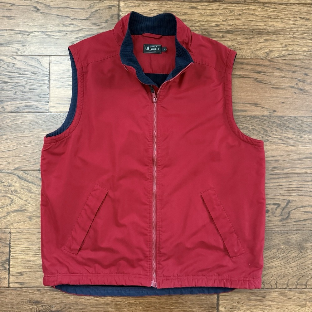 Lee Valley Ireland Vest Full Zip Polyester Fleece Lined Cabincore Red Large
